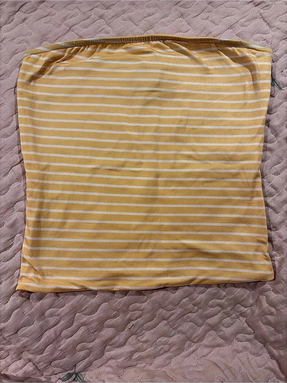 Coco & Shay Striped Crop Top in Yellow & White Size Small